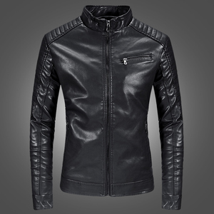 男士皮衣2023新款秋冬季加绒机车修身帅气潮休闲时尚外套皮夹克男