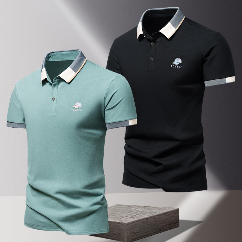 帽子高尔夫运动T恤男女夏秋厚款休闲跑步健身透气翻领棉短袖polo