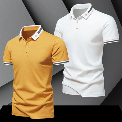 空板净面纯色带领子POLO衫夏季可定制团体广告A货短袖出游棉T恤