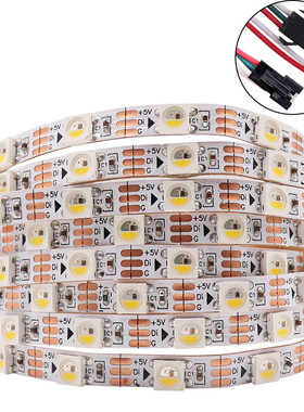 单点单控LED幻彩灯带5V SK6812内置IC RGBW四合一5MM RGB 5V60灯