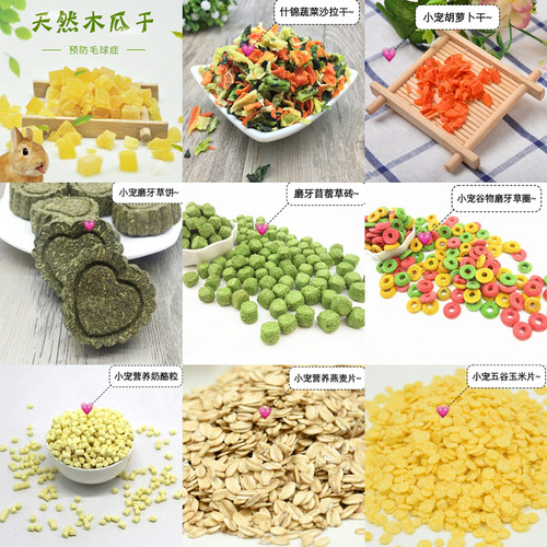 兔子零食龙猫豚鼠磨牙棒仓鼠食物宠物兔蔬菜干侏儒兔水果干试吃装