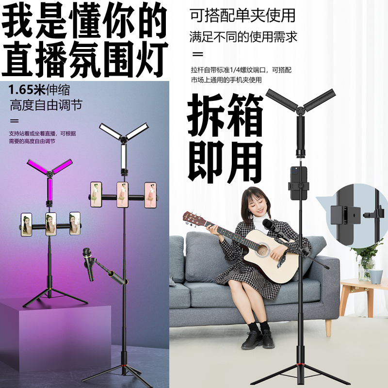 直播补光氛围灯充电桌面落地户外