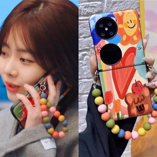 纪星同款手机链糖果色手提连diy手机壳饰品配件串珠手提链高级感