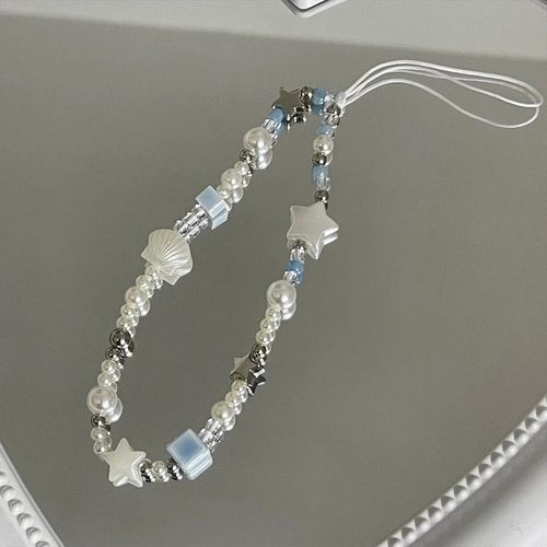 ins风小众手机挂饰蓝白色系甜美手机链ccd挂绳ccd相机挂件手机绳