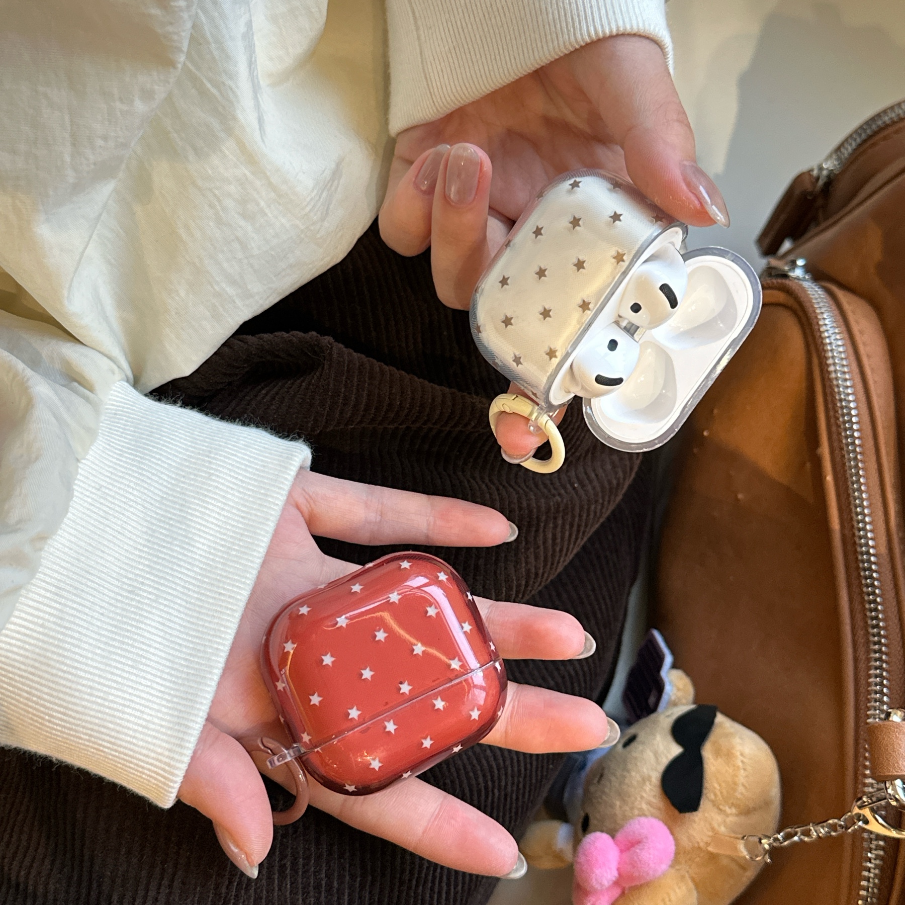 airpods3保护套透色五角星苹果airpodspro3无线蓝牙耳机壳4代简约