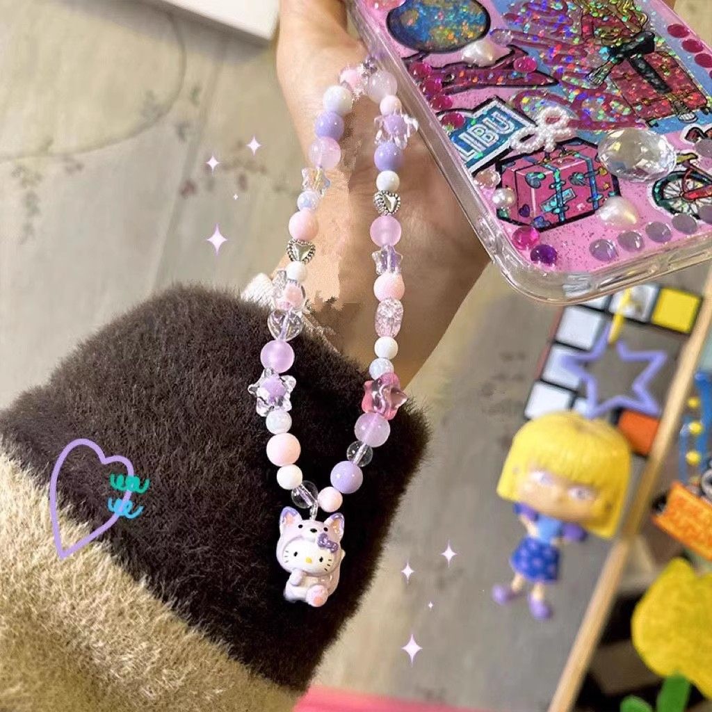 hellokitty小天使串珠手机链小狐狸kt包包挂件ccd挂饰创意ins饰品,3C数码配件,手机挂件/手机链,淘宝优惠券,粉丝福利购,淘宝优惠卷