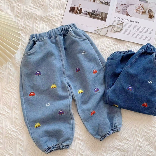 Осенние японские детские джинсы для мальчиков, джинсовые штаны для отдыха, оверсайз