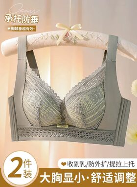 黛安芬无钢圈蕾丝大胸显小文胸罩