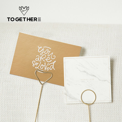 原创金属卡片插签花束装饰开业