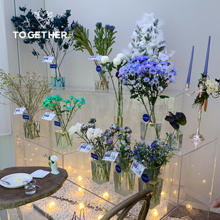 苁丛 透明鲜花桶 耐摔PET亚克力养花桶 鲜花铝桶醒花容器