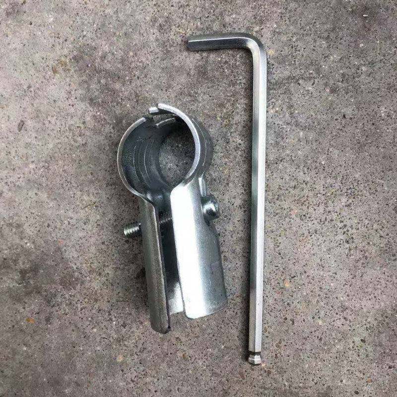 镀锌三管方管30X30圆衣通管接头晾架连接件25X25二通通直鱼池配件