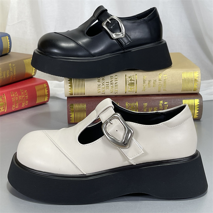 真皮厚底玛丽珍鞋女2025新款复古百搭增高jk单鞋学院风鞋子单鞋