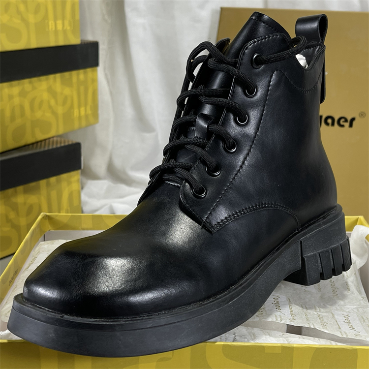 月芽儿正品撤柜复古马丁靴女侧拉链头层牛皮里外全皮休闲百搭真皮