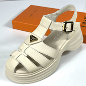 专柜正品 不闷脚透气超软超舒服 厚底凉鞋 头层牛皮玛丽珍鞋 女猪笼鞋