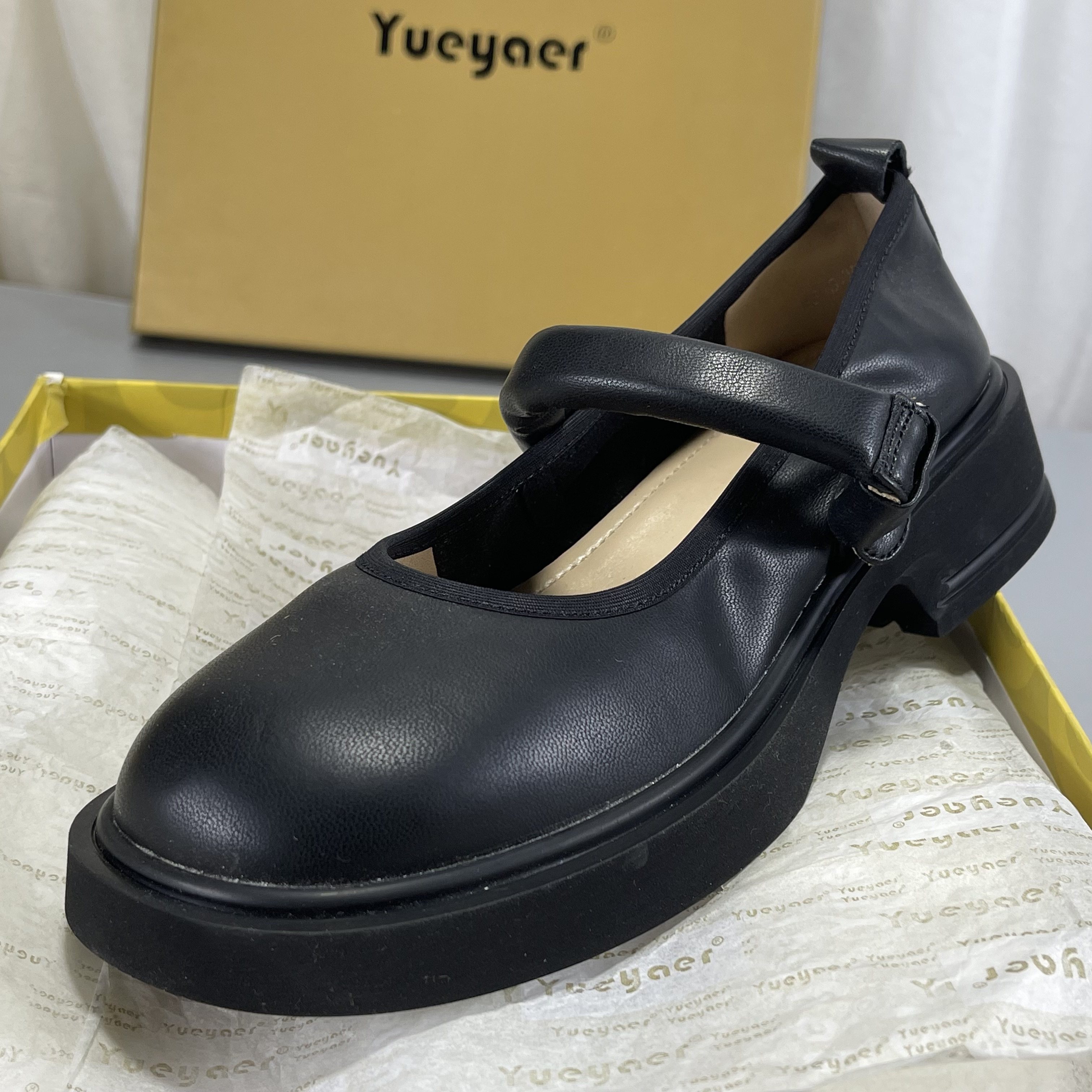 月芽儿微瑕疵少饰品 羊皮玛丽珍鞋一字扣百搭真皮厚底休闲乐福鞋,女鞋,浅口单鞋,淘宝优惠券,粉丝福利购,淘宝优惠卷