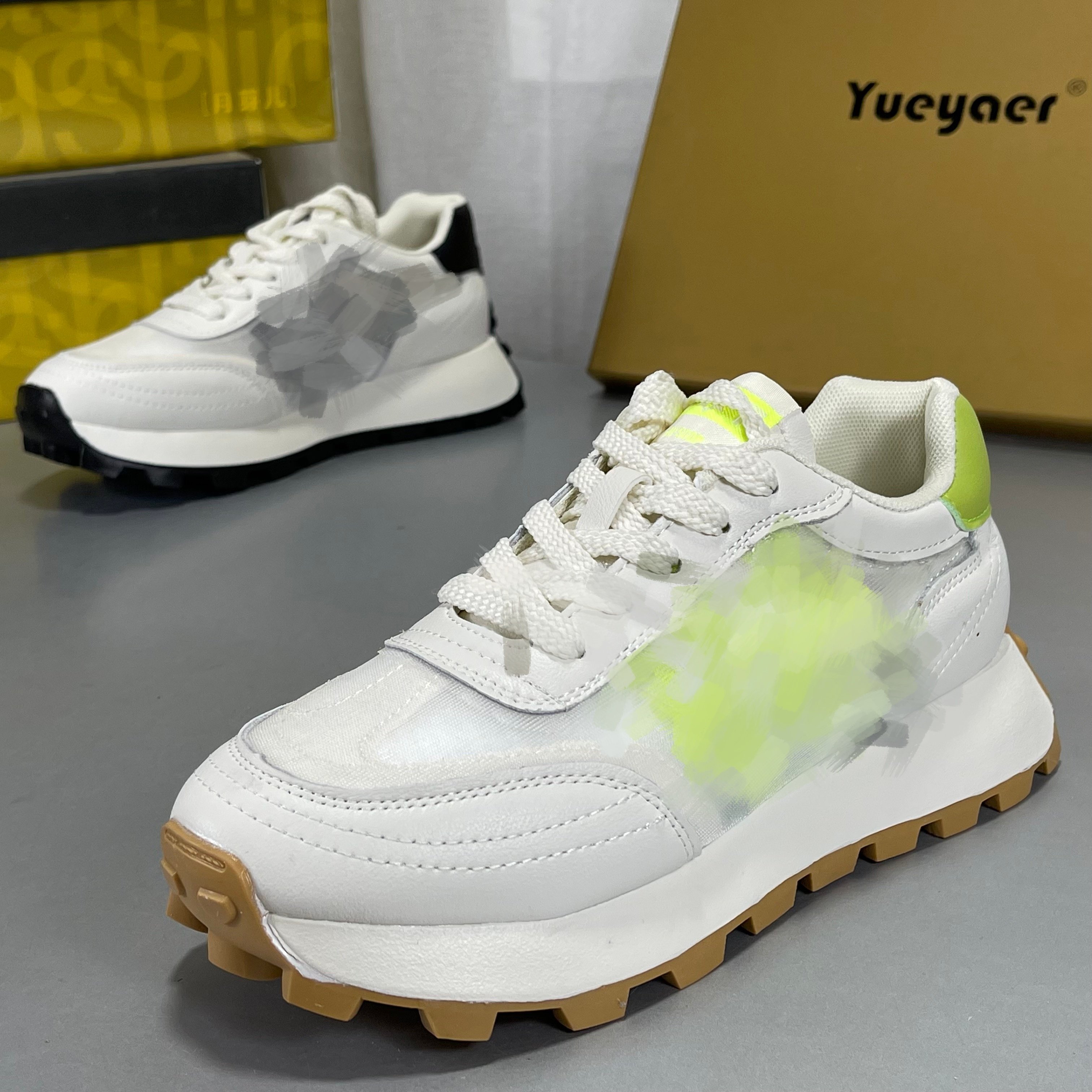 月芽儿小白鞋女真皮阿甘鞋网面透气2026春款防滑系带休闲运动鞋子,女鞋,德训鞋,淘宝优惠券,粉丝福利购,淘宝优惠卷