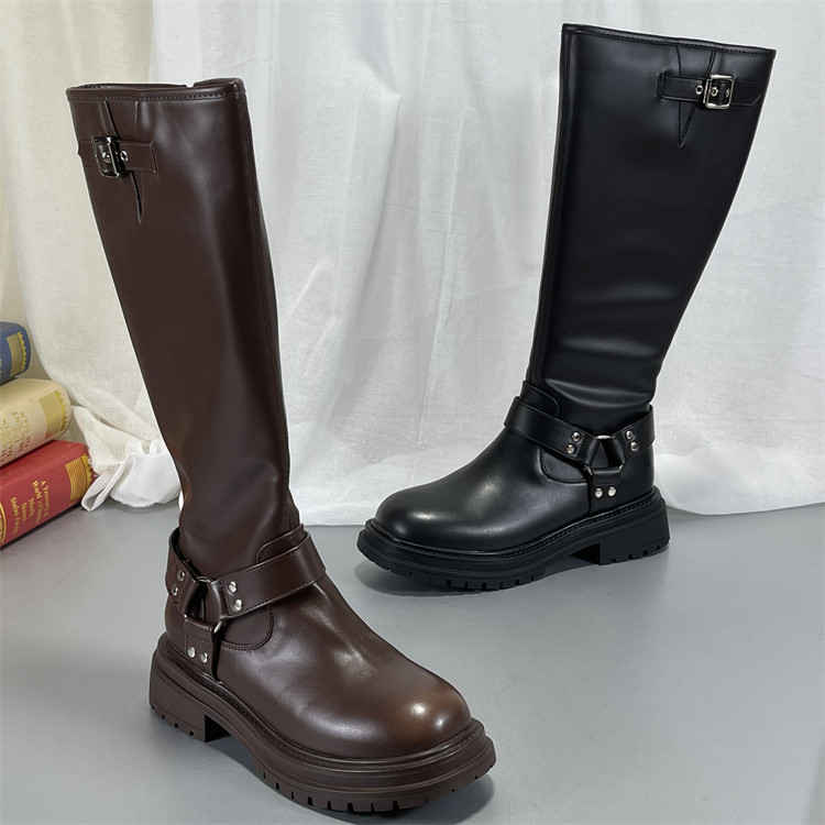真皮厚底骑士靴女2025冬季新款百搭增高长筒靴美拉德靴子女鞋子,女鞋,骑士靴,淘宝优惠券,粉丝福利购,淘宝优惠卷