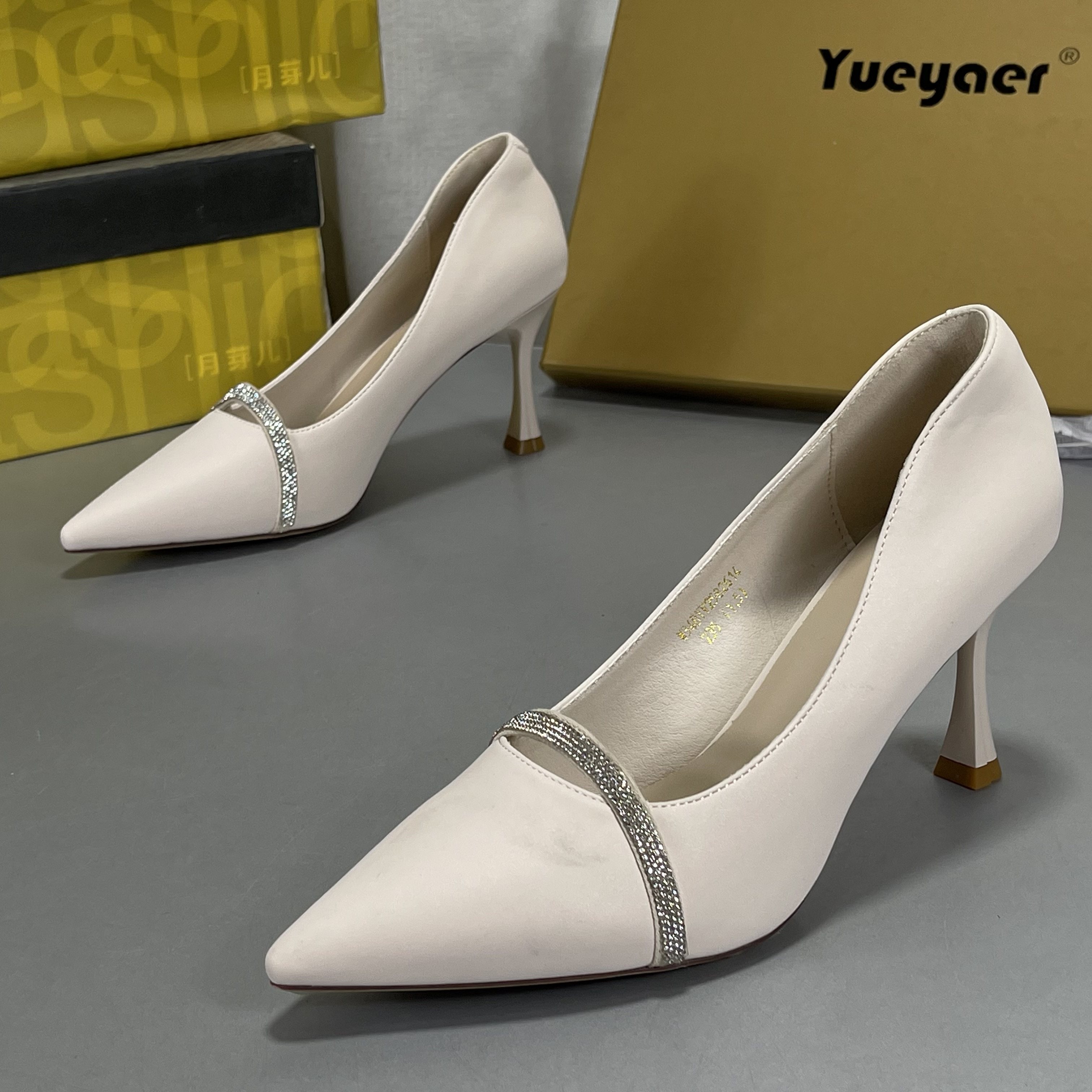 月芽儿仙女风高跟鞋女2026春新款法式尖头温柔气质细跟优雅工作鞋,女鞋,浅口单鞋,淘宝优惠券,粉丝福利购,淘宝优惠卷