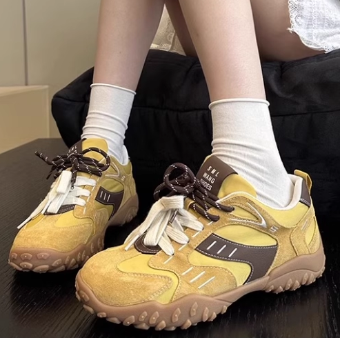 真皮软底德训鞋女2025春秋新款系带百搭透气户外休闲运动阿甘鞋女,女鞋,时尚休闲鞋,淘宝优惠券,粉丝福利购,淘宝优惠卷