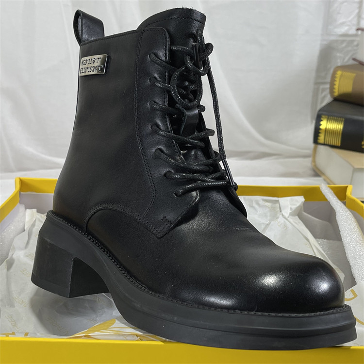 品牌女鞋牛皮2025新款秋冬季加绒马丁靴女厚底粗高跟靴子真皮短靴,女鞋,马丁靴,淘宝优惠券,粉丝福利购,淘宝优惠卷