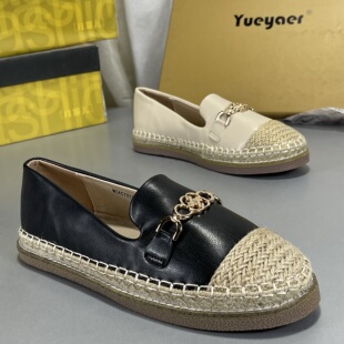 2026春季 真皮百搭一脚蹬女鞋 新款 勃肯鞋 休闲鞋 月芽儿小香风渔夫鞋