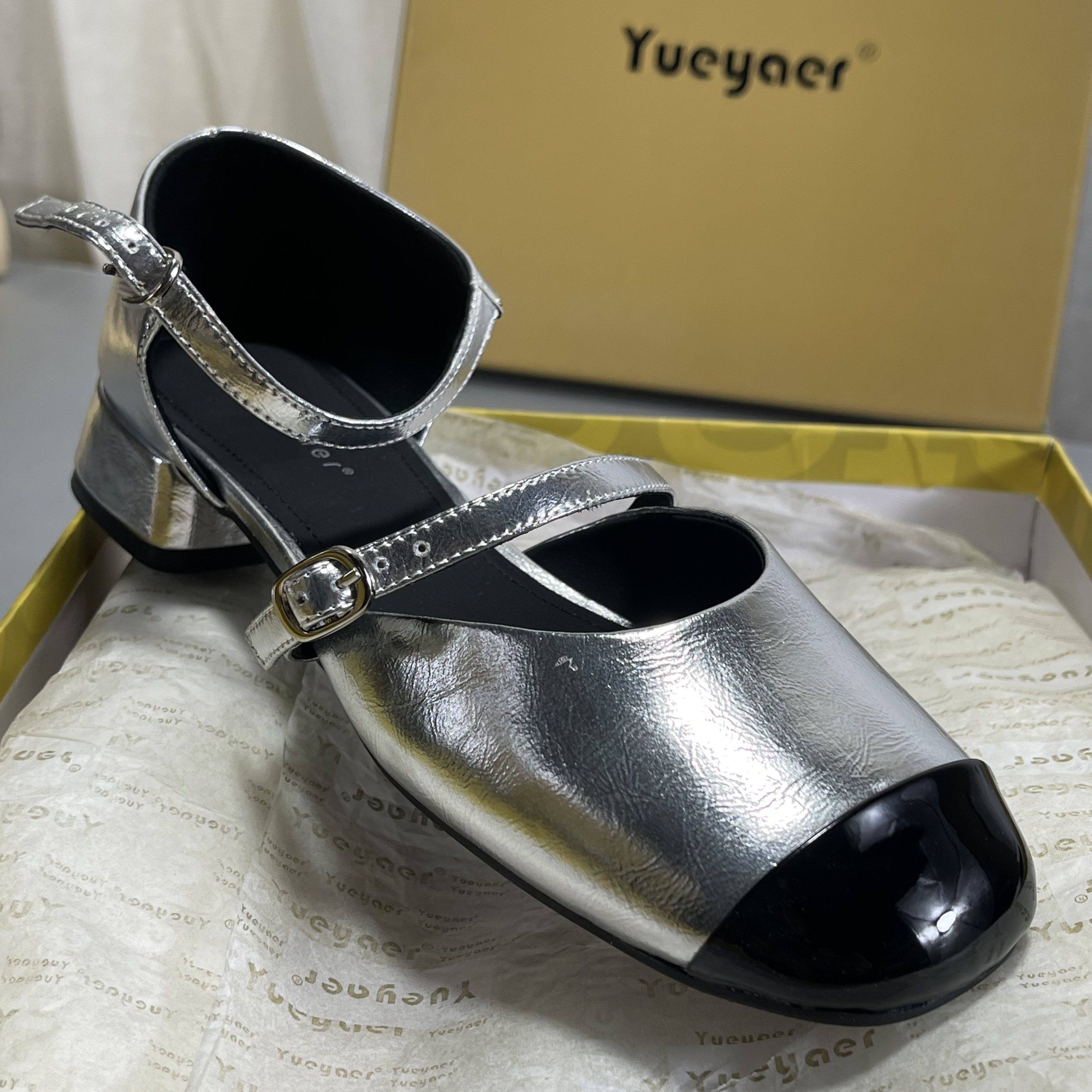 月芽儿羊皮玛丽珍鞋小香风方头法式中跟浅口单鞋真皮通勤工作鞋女,女鞋,玛丽珍鞋,淘宝优惠券,粉丝福利购,淘宝优惠卷