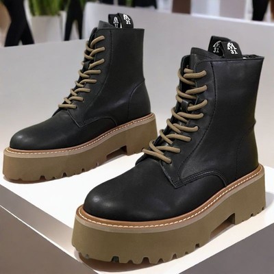 专柜正品断码处理头层牛皮马丁靴女英伦风短靴厚底真皮机车靴单靴