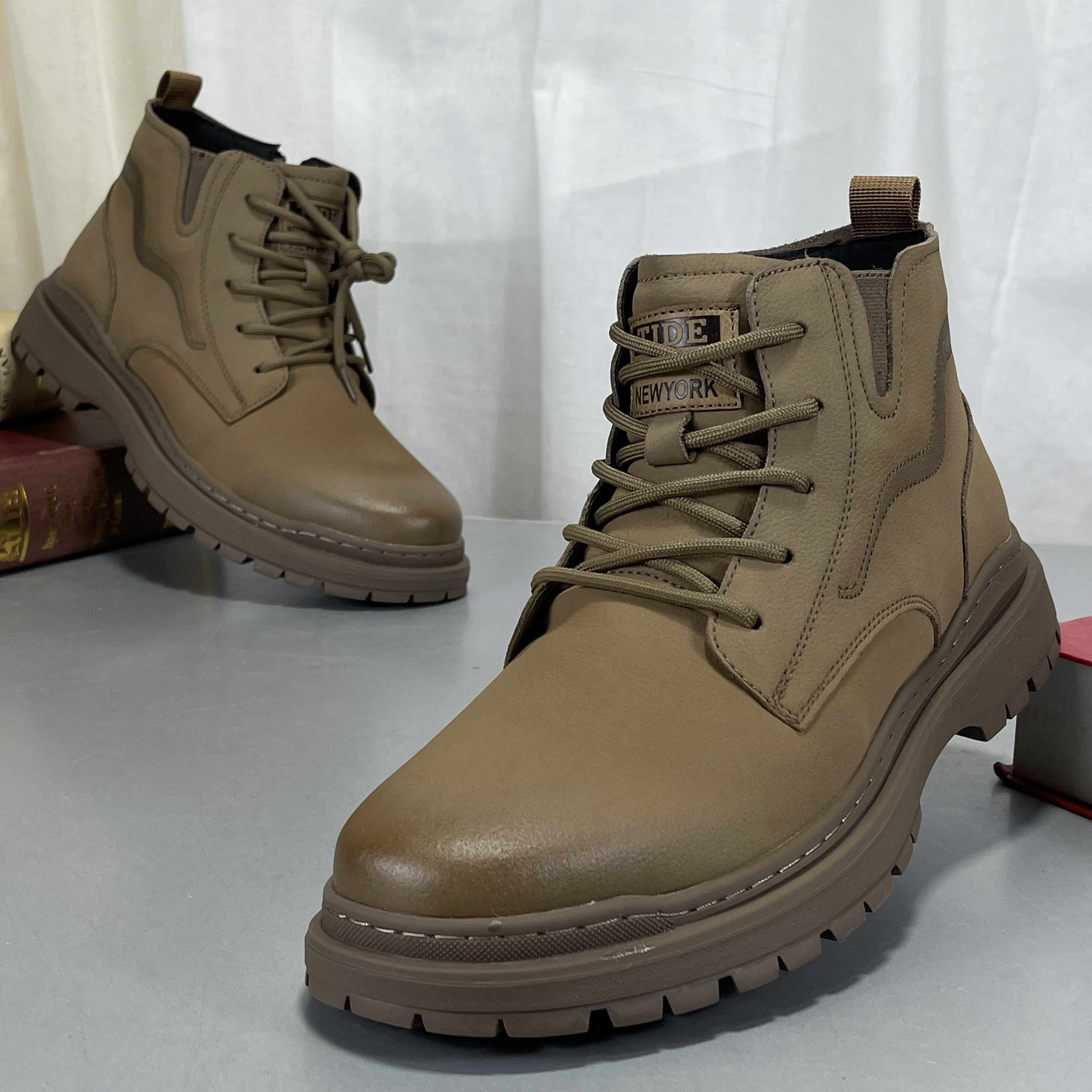 头层牛皮男鞋2025冬季加绒棉鞋真皮复古马丁靴舒适百搭英伦工装靴,流行男鞋,马丁靴,淘宝优惠券,粉丝福利购,淘宝优惠卷