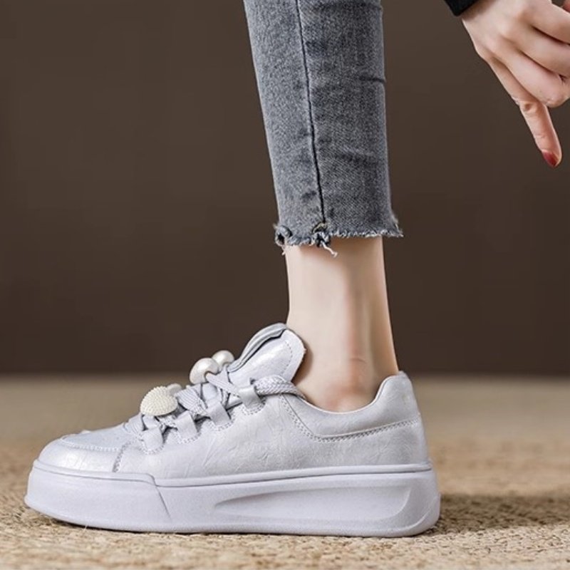 品牌女鞋厚底真皮小白鞋女2025春款软底舒适板鞋圆头运动休闲系带,女鞋,松糕（摇摇）鞋,淘宝优惠券,粉丝福利购,淘宝优惠卷