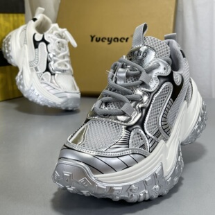 子 透气网面百搭厚底松糕运动休闲鞋 月芽儿榴莲底老爹鞋 女2026新款