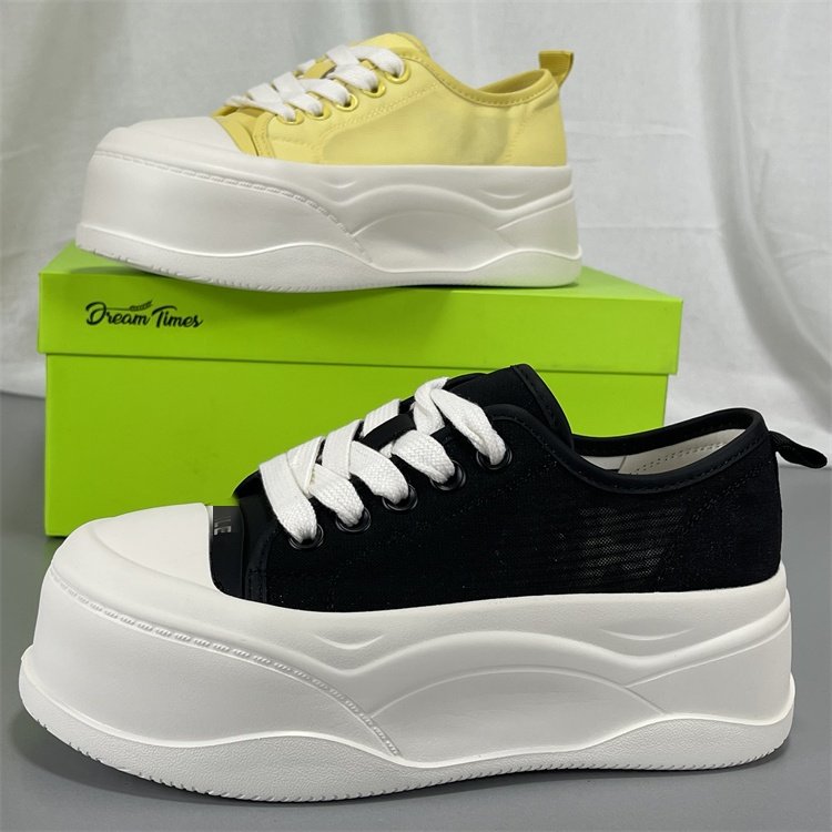 真皮小白鞋女2025春秋新款轻便透气网纱松糕鞋小个子厚底增高板鞋,女鞋,时尚休闲鞋,淘宝优惠券,粉丝福利购,淘宝优惠卷