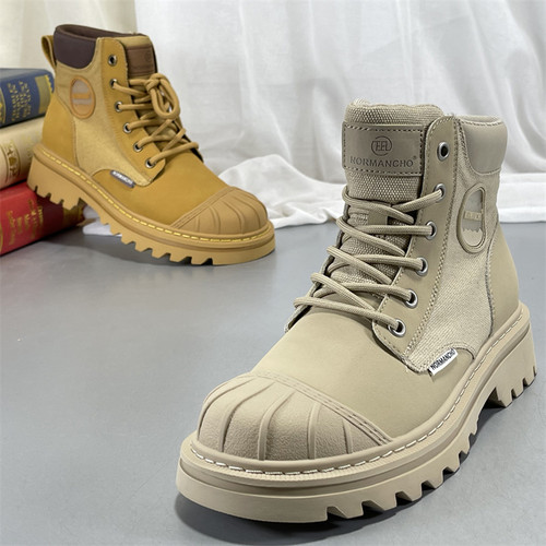 专柜正品户外大黄靴2025新款女百搭贝壳头工装马丁靴美式中帮短靴