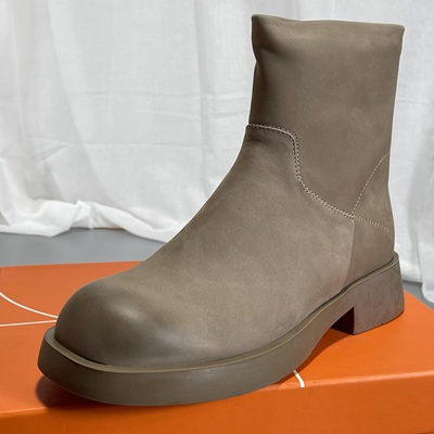 品牌清仓头层牛皮切尔西女后拉链秋冬加绒复古真皮棉靴英伦马丁靴