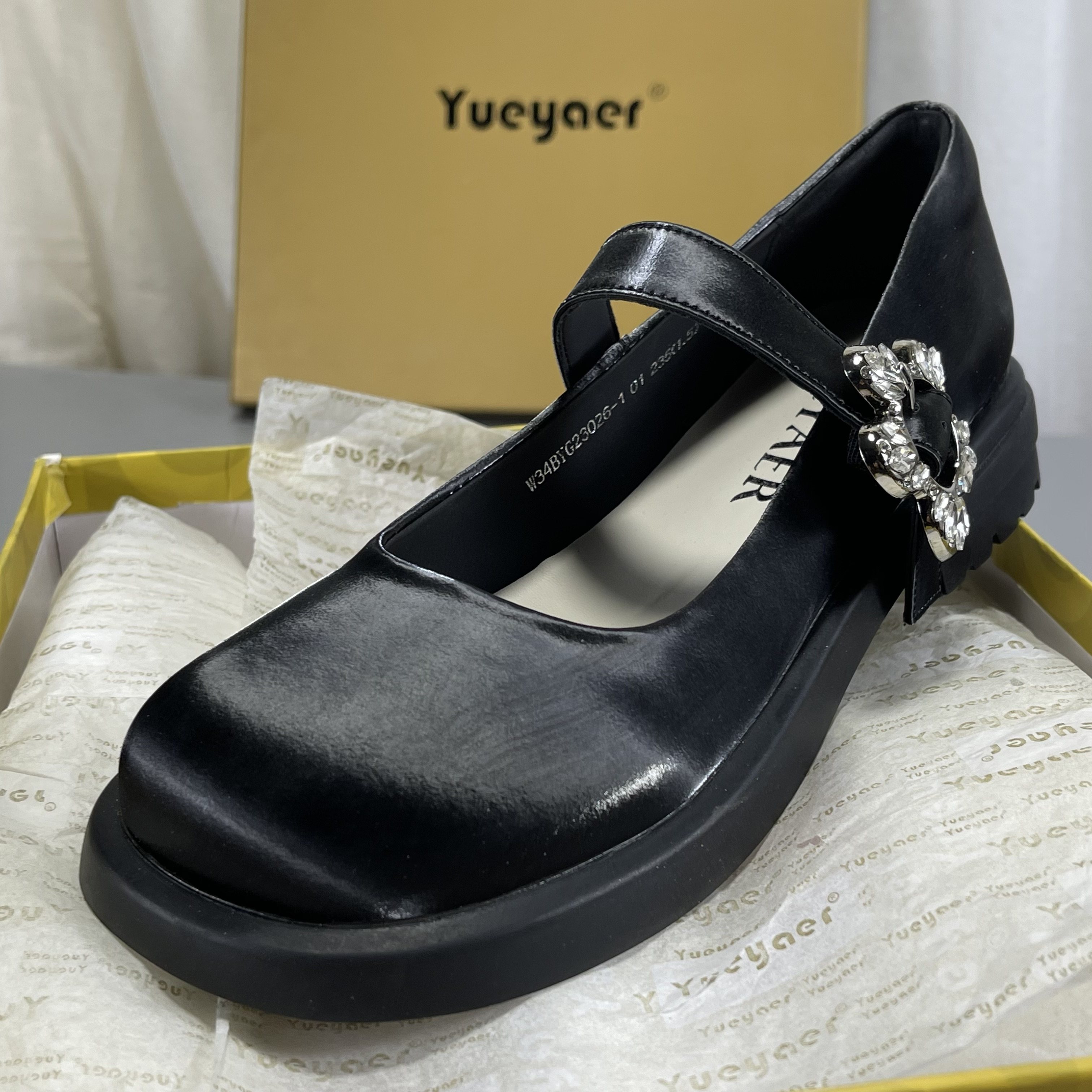 月芽儿厚底玛丽珍鞋女方头一脚蹬真皮复古法式配裙子浅口豆豆鞋,女鞋,乐福鞋（豆豆鞋）,淘宝优惠券,粉丝福利购,淘宝优惠卷