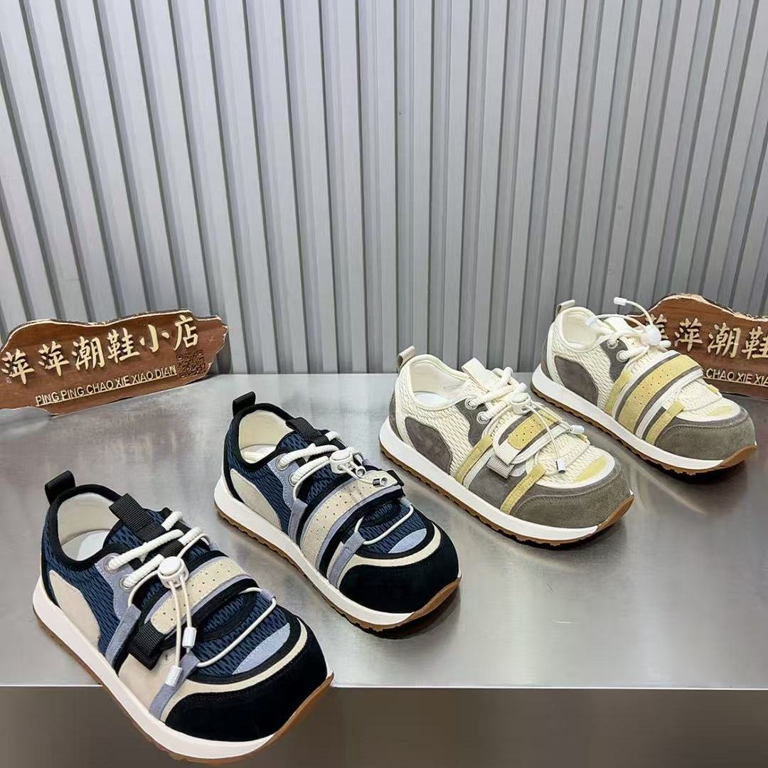 丑萌厚底阿甘鞋女秋天新款时尚透气网面休闲运动鞋复古德训鞋女瑷