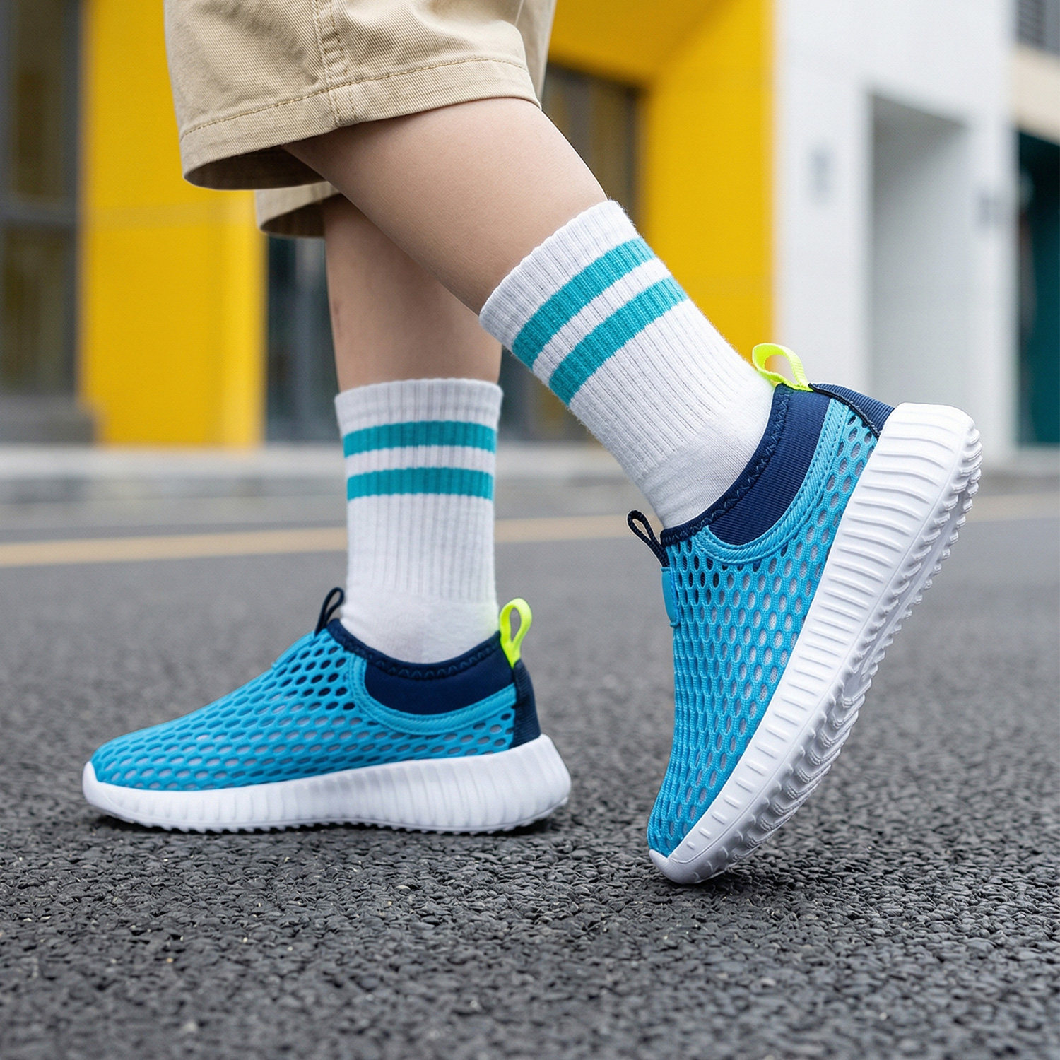 夏季儿童运动鞋男女童中大童网面透气软底轻便减震休闲鞋跑步鞋