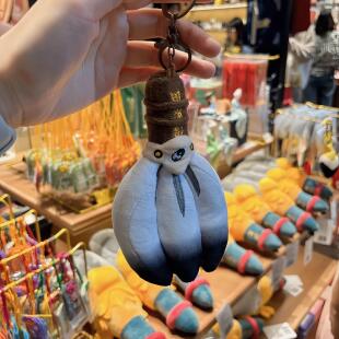 新款包包挂件诸葛亮羽扇毛绒公仔小挂件八卦扇毛绒钥匙扣挂件男女