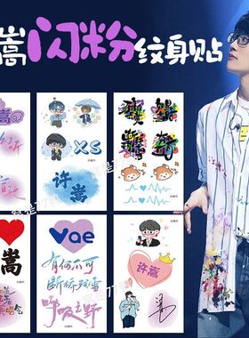 许嵩演唱会闪粉纹身贴粉丝嵩鼠后援会定制防水防汗持久手臂脸颊