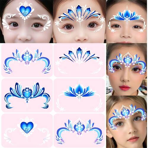 【彩绘爆款】冰雪公主爱莎公主女童彩绘额头贴表演花钿儿童幼儿园