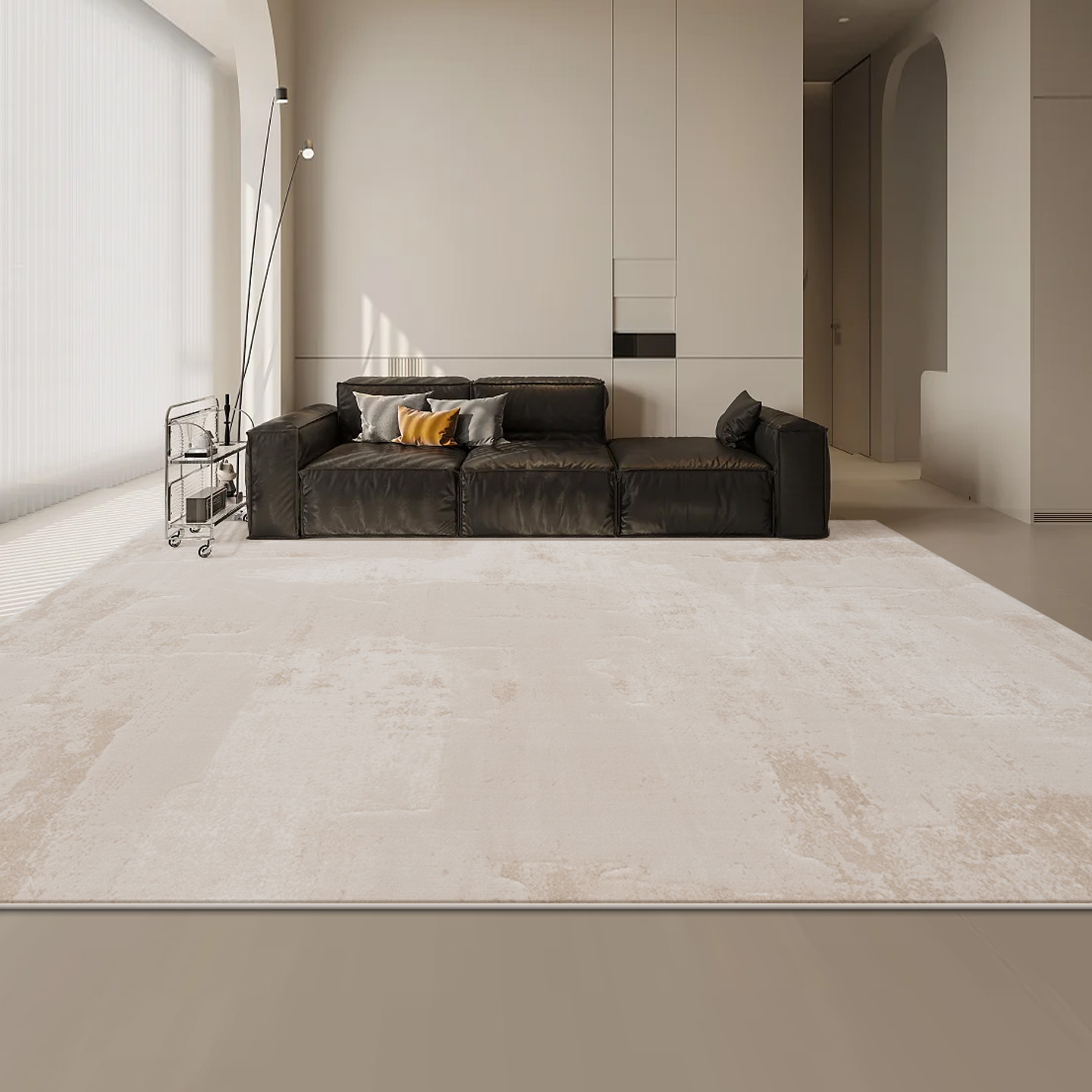 地毯客厅茶几毯暖色轻奢现代风