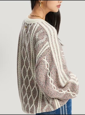 ADIDAS阿迪达斯三叶草26年马年新年款男女拼色毛衣 KT0692 KT0693