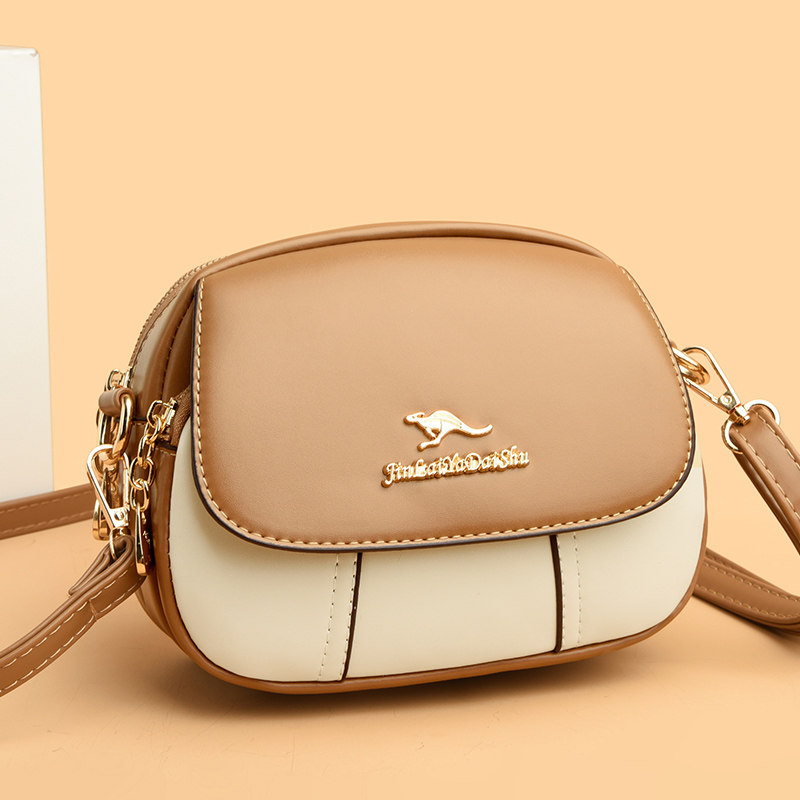 品牌正品真皮斜挎小包包女2026新款多层软皮手机零钱包百搭单肩包