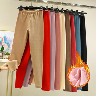 加绒加厚衬裤 秋冬纯棉双面绒打底裤 秋裤 保暖裤 女德绒发热内穿修身
