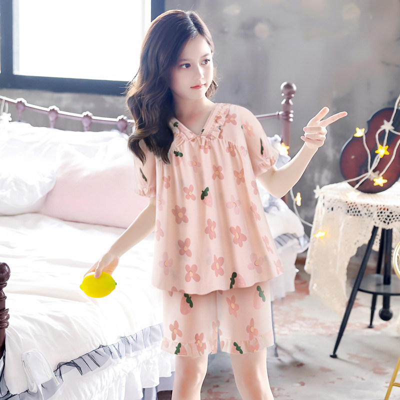 女童2025新款睡衣夏季薄款泡泡棉纱套装中大童公主风可外穿家居服,童装/婴儿装/亲子装,家居服套装,淘宝优惠券,粉丝福利购,淘宝优惠卷