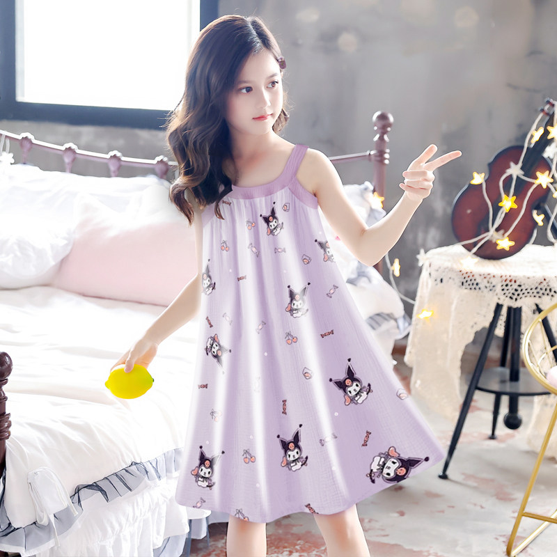 女童夏季吊带睡裙棉纱款女孩可爱家居服新款卡通清新女可外穿薄款,童装/婴儿装/亲子装,家居裙/睡裙,淘宝优惠券,粉丝福利购,淘宝优惠卷