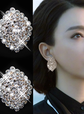 高级感几何耳环2025年新款潮气质s999纯银耳夹耳钉大气夸张耳饰女