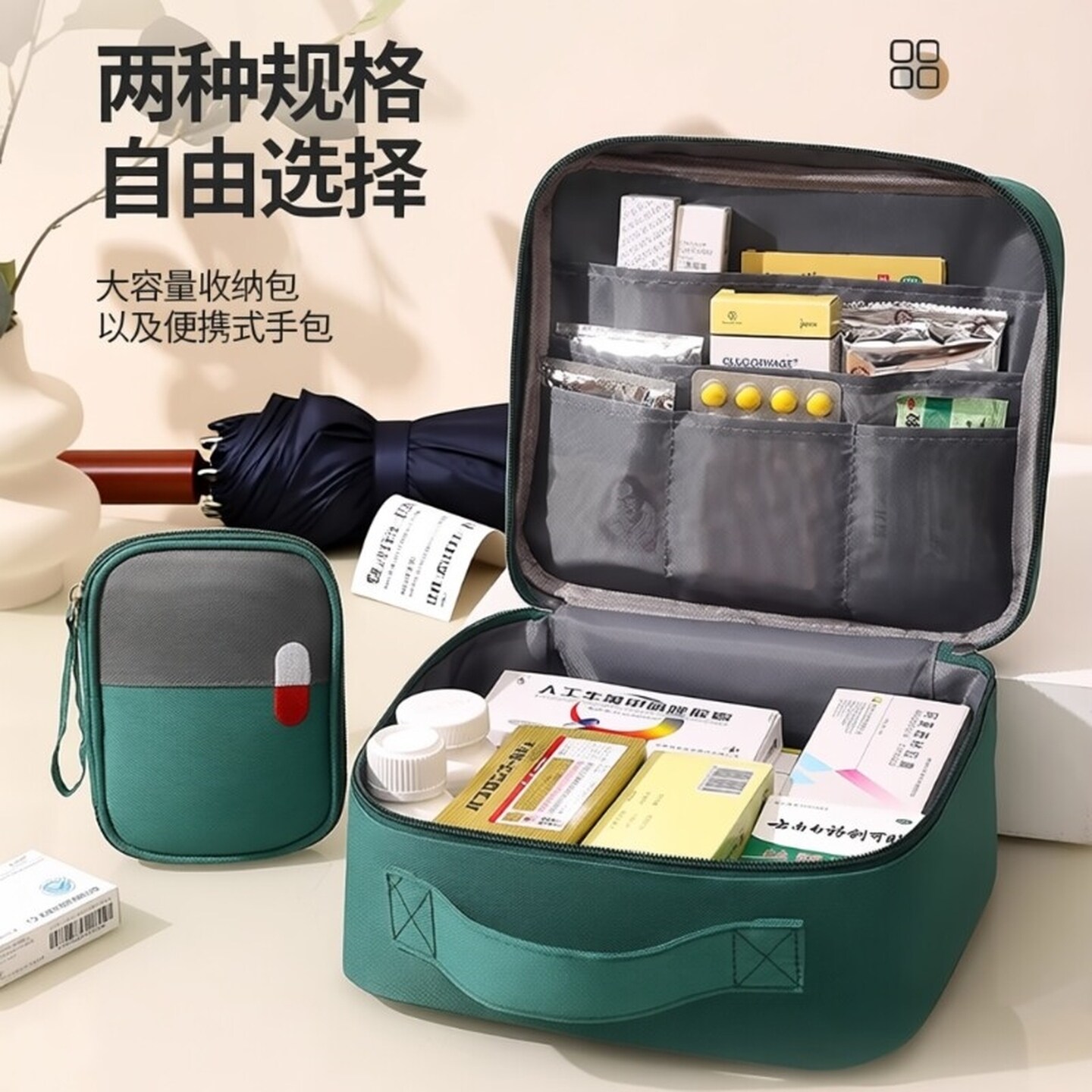 大学生宿舍小药箱旅行药品收纳包便携大容量户外急救包外出医药包图片