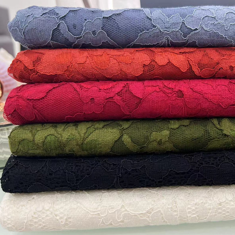 新款股线蕾丝布料服装面料连衣裙布料小花朵镂空蕾丝料全国包邮