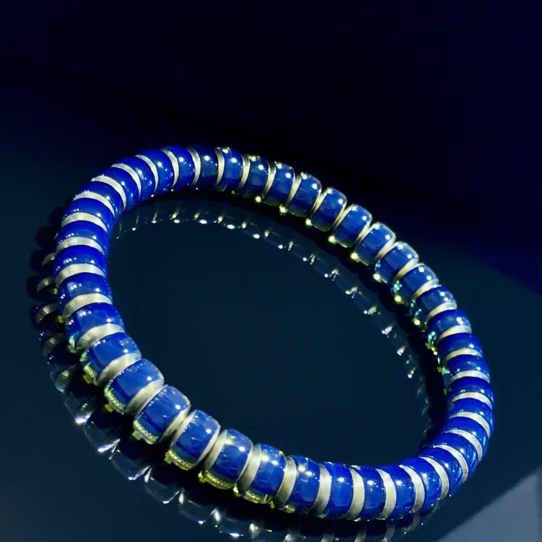 精工手作 天然墨西哥蓝珀药片手串