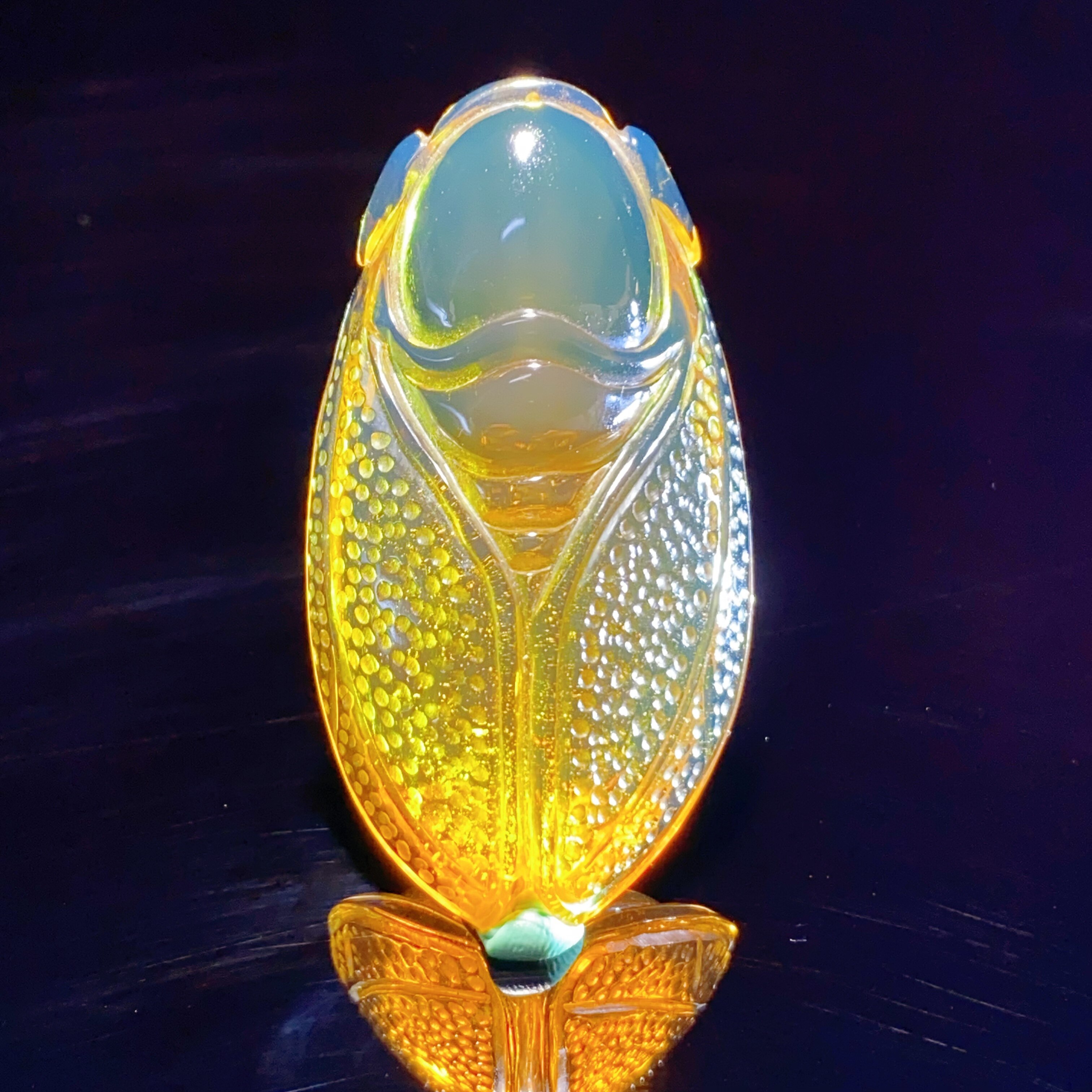 金蝉子 天然墨西哥蓝珀雕件挂坠 5A净水级